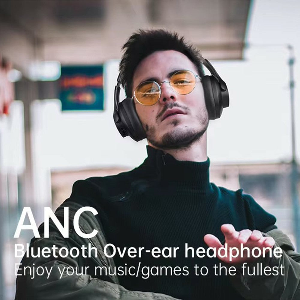 BT048 Active Noise Cancelling Wireless Headphone Bluetooth-compatible Heavy Bass Over-Ear Gaming Music Headset