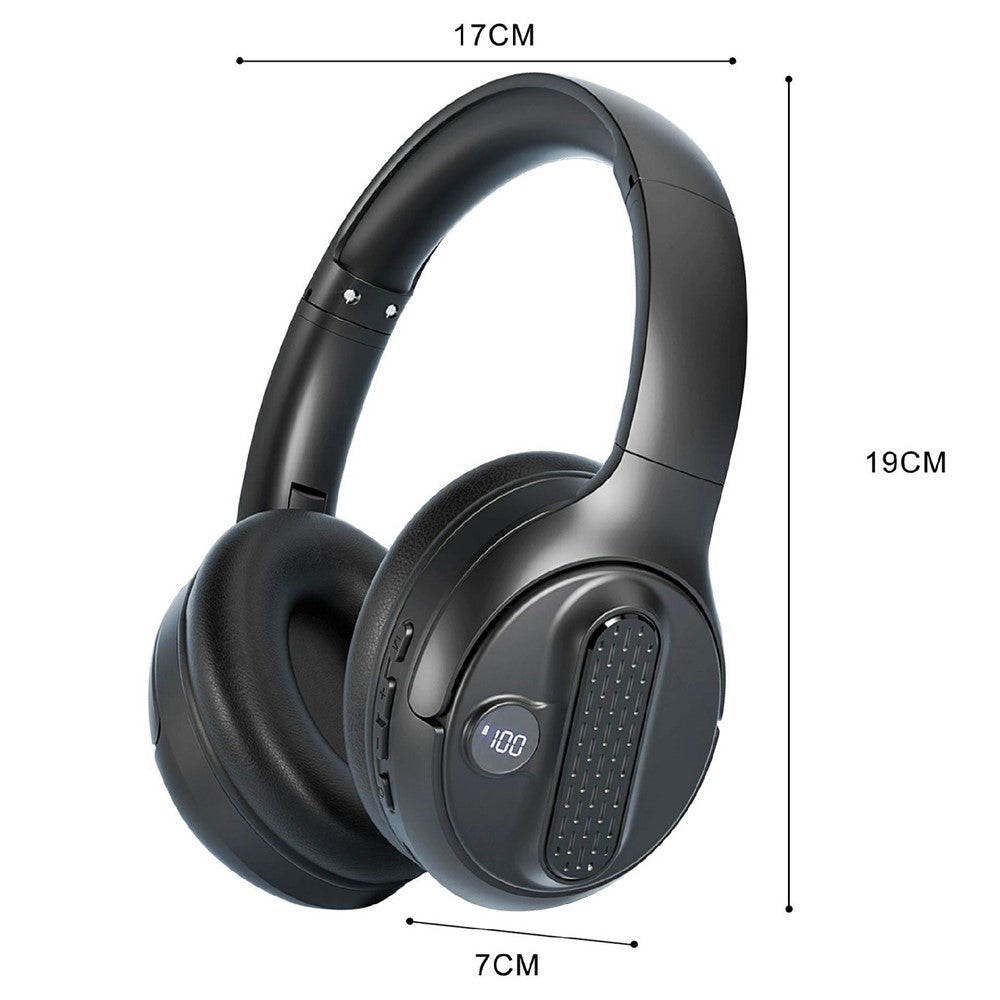 AKZ-M12 Foldable Headphones with Battery Display Bluetooth-compatible Over-Ear Headset Support TF Card