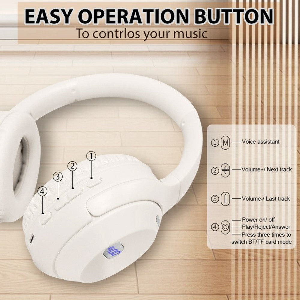 WH-1000XM4 Wireless Over-Ear Headphones with Battery Display Bluetooth-compatible Headset Support TF Card