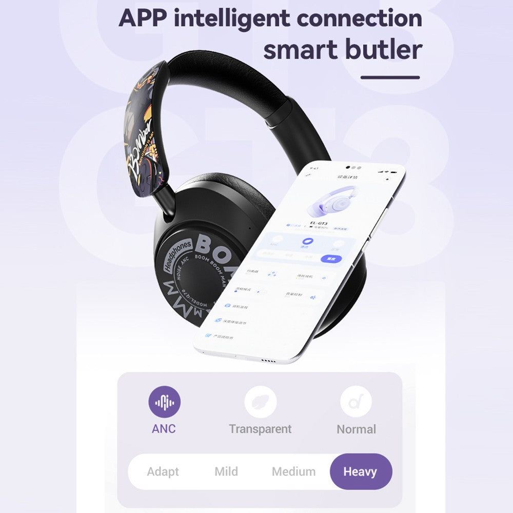 EL-GT3 Bluetooth-compatible Headphones ANC Noise Cancelling Over Ear Wireless Headset with 2.4G Receiver