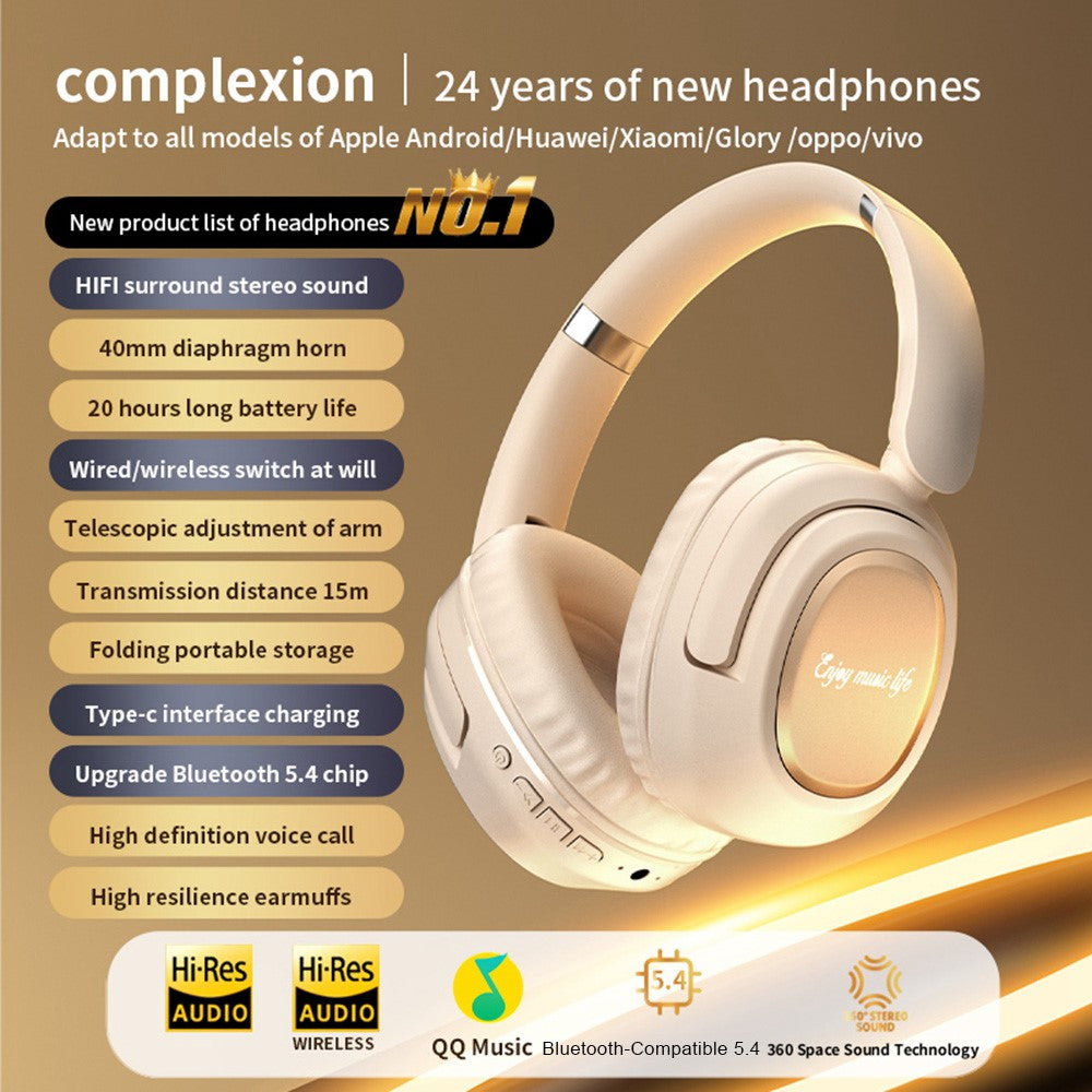 BH900 Gaming Wireless Bluetooth-compatible Headphones Hi-Fi Stereo In-Ear Noise Cancelling 40MM Driver Headset