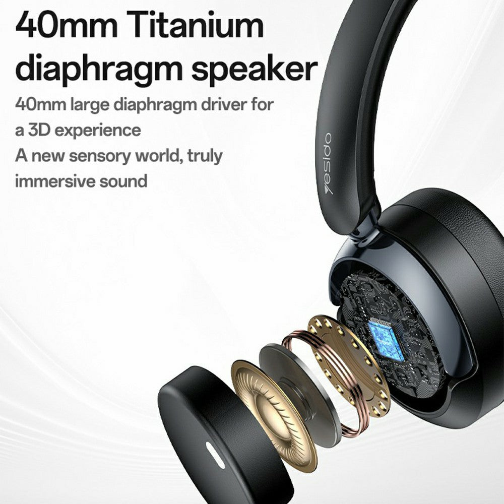 YESIDO EP11 Wireless Headphones ANC+ENC Bluetooth-Compatible Over-Ear Headset with Microphone
