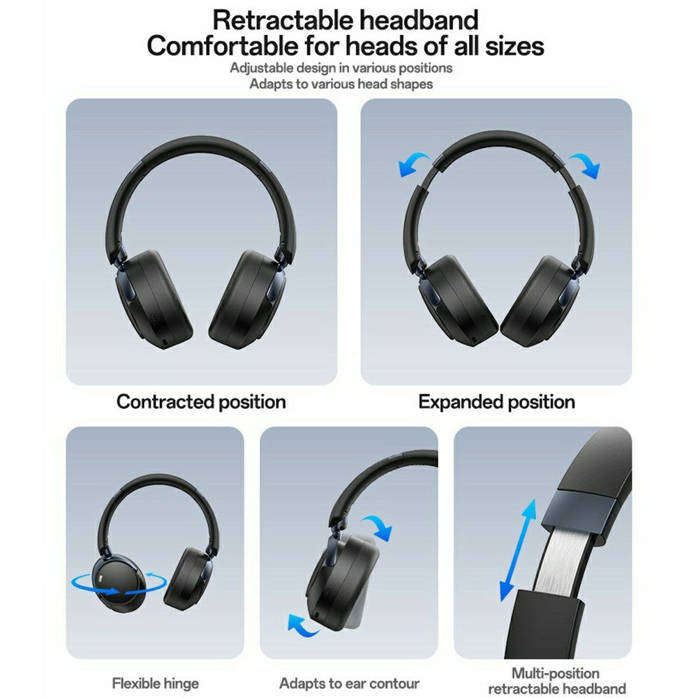 YESIDO EP11 Wireless Headphones ANC+ENC Bluetooth-Compatible Over-Ear Headset with Microphone