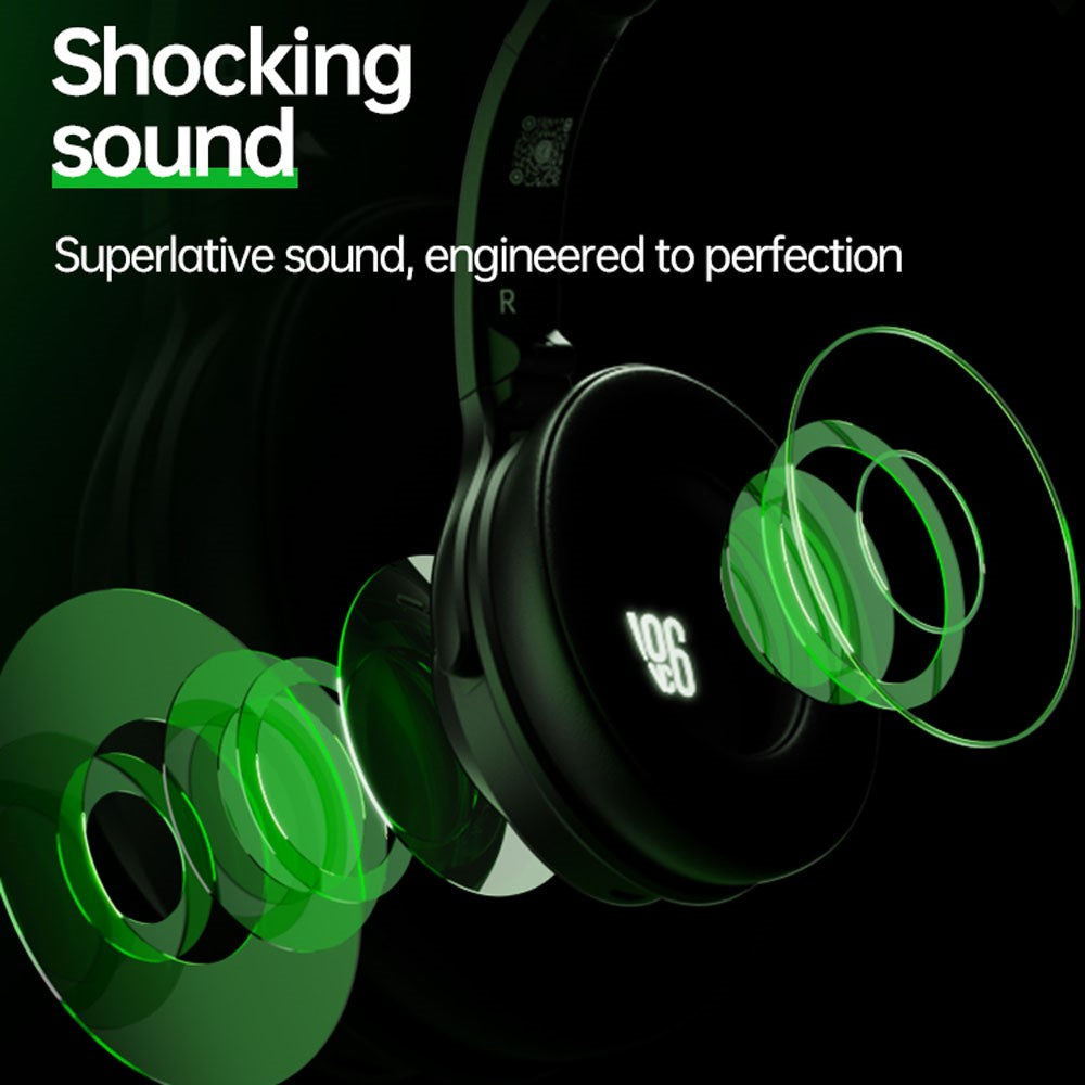BT037 Bluetooth-compatible Noise Cancelling Headphones Over Ear ANC Wireless Deep Bass Headset