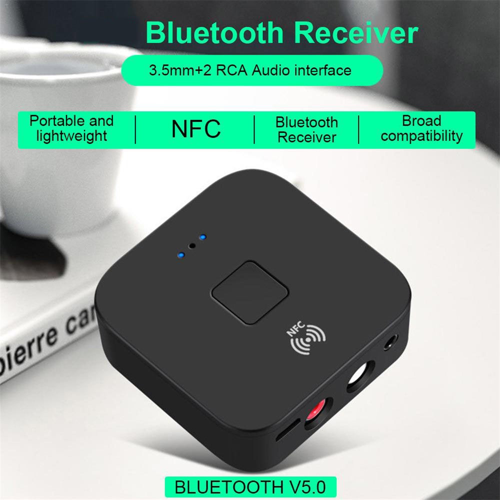 WB11 NFC Wireless Audio Receiver 3.5mm AUX 2RCA HIFI Stereo Audio Bluetooth-compatible 5.0 Adapter