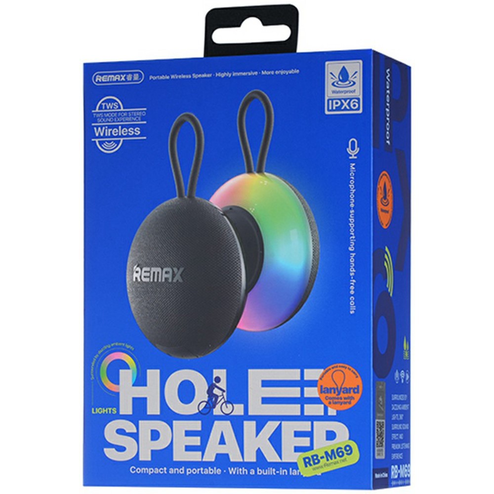 REMAX RB-M69 Portable Wireless Speaker Bluetooth-compatible 5.4 RGB Light TWS Stereo Music Speaker