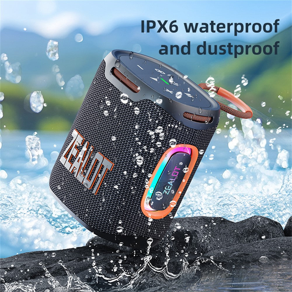 ZEALOT S122 Portable Bluetooth-compatible Speaker BT5.4 Subwoofer with LED Light Support TF U-Disk