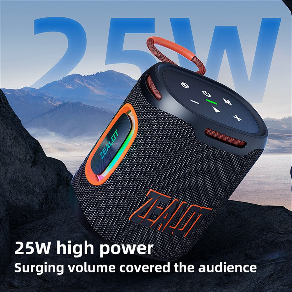 ZEALOT S122 Portable Bluetooth-compatible Speaker BT5.4 Subwoofer with LED Light Support TF U-Disk