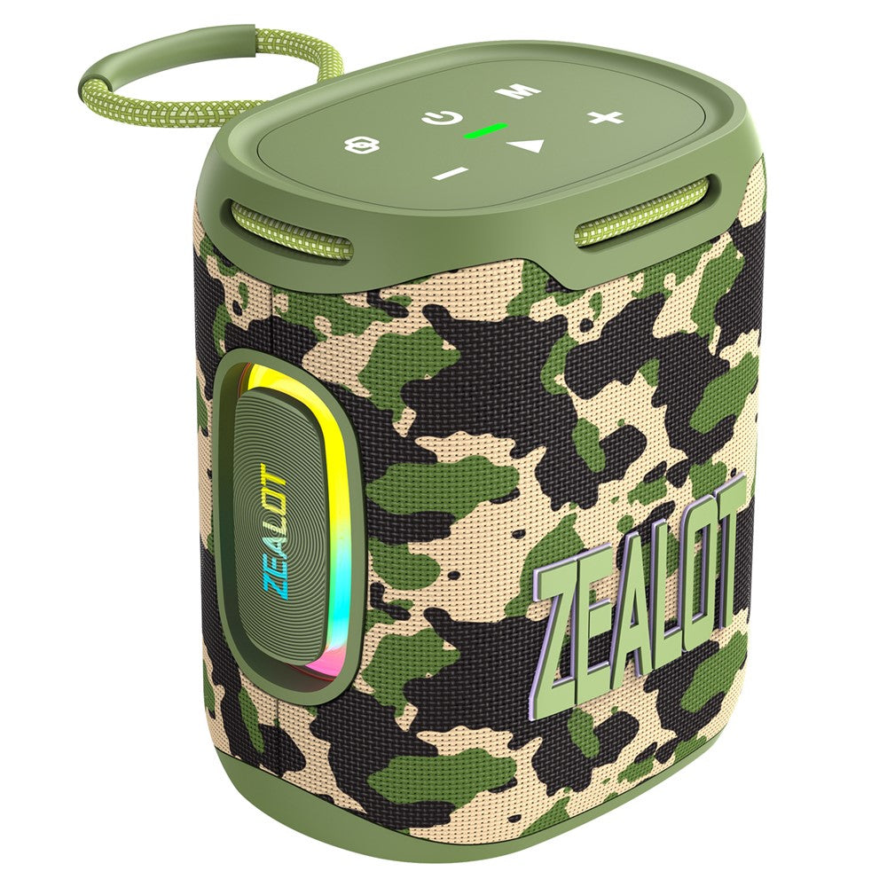 ZEALOT S122 Portable Bluetooth-compatible Speaker BT5.4 Subwoofer with LED Light Support TF U-Disk