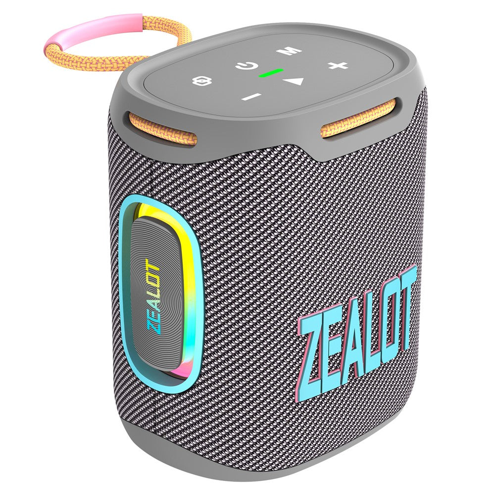 ZEALOT S122 Portable Bluetooth-compatible Speaker BT5.4 Subwoofer with LED Light Support TF U-Disk