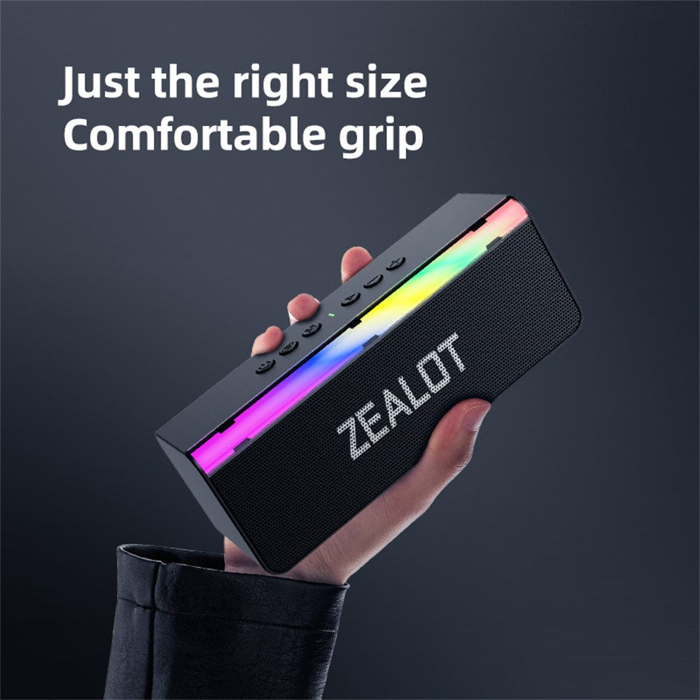 ZEALOT S72 20W Portable Bluetooth-compatible Speaker BT5.4 Subwoofer with LED Light Support TF U-Disk