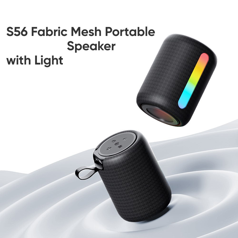 ROCK S56 Fabric Mesh BT Speaker with Ambient Light Stereo Sound Multi-Connection Portable Speaker