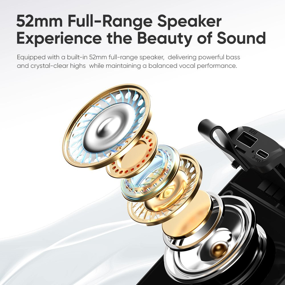 ROCK S56 Fabric Mesh BT Speaker with Ambient Light Stereo Sound Multi-Connection Portable Speaker