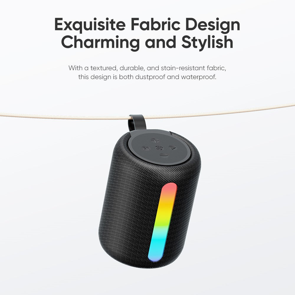 ROCK S56 Fabric Mesh BT Speaker with Ambient Light Stereo Sound Multi-Connection Portable Speaker