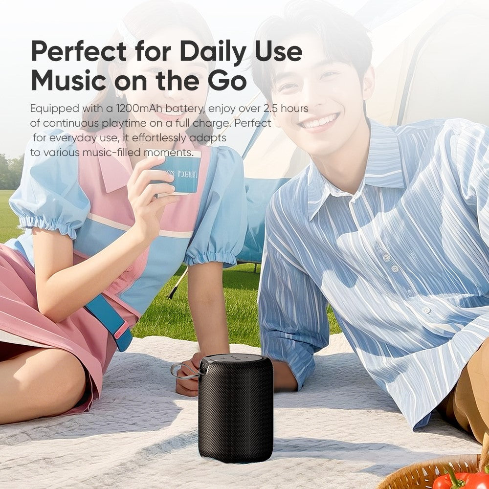 ROCK S56 Fabric Mesh BT Speaker with Ambient Light Stereo Sound Multi-Connection Portable Speaker