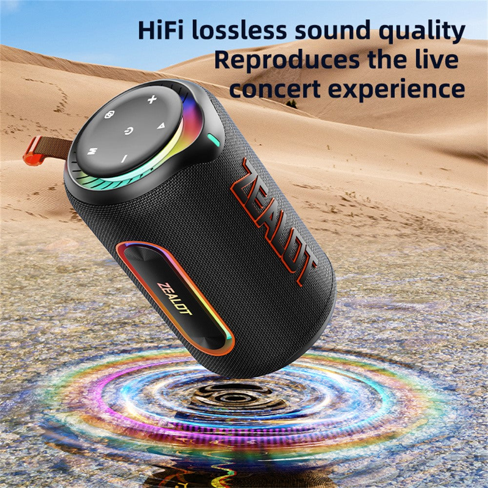 ZEALOT-MP1 Portable Bluetooth-Compatible Speaker 60W Enhanced Bass Waterproof Loudspeaker