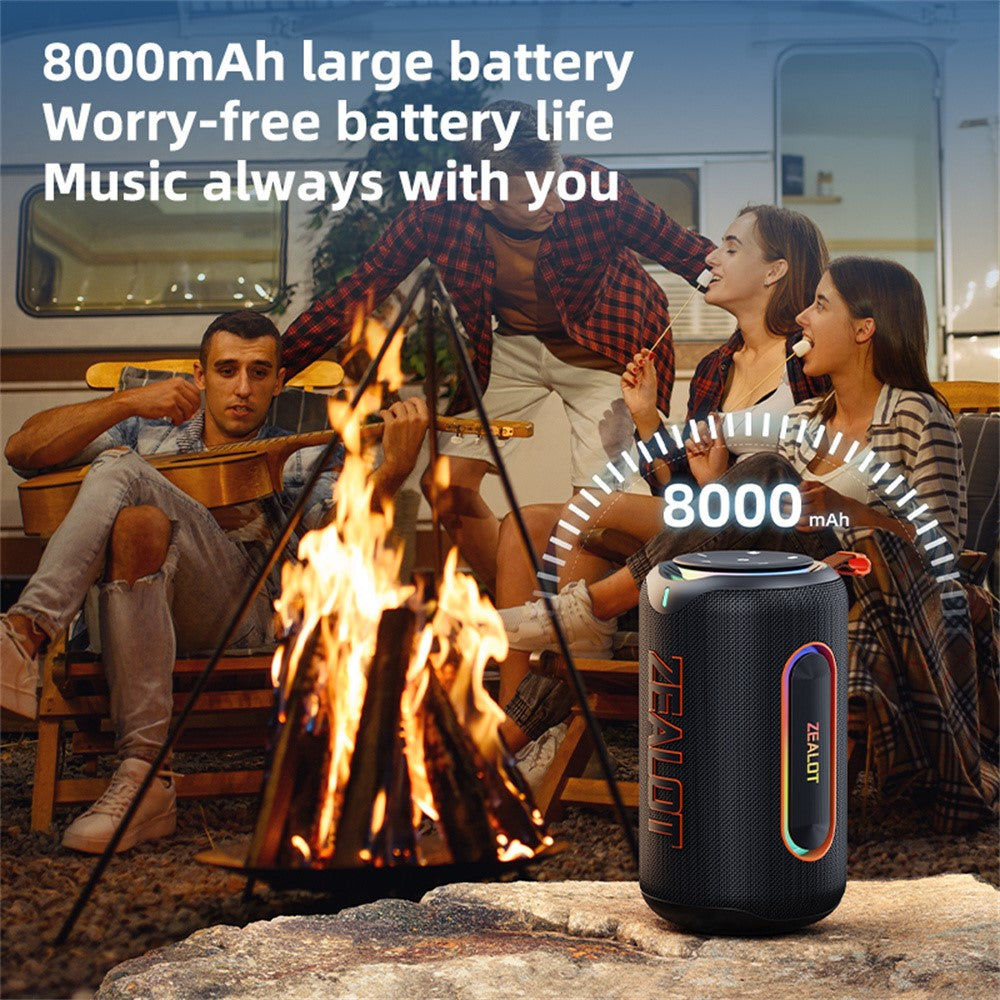 ZEALOT-MP1 Portable Bluetooth-Compatible Speaker 60W Enhanced Bass Waterproof Loudspeaker