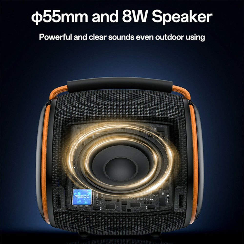 YESIDO YSW40 8W Portable Subwoofer TWS Bluetooth-compatible Wireless Speaker with RGB Light