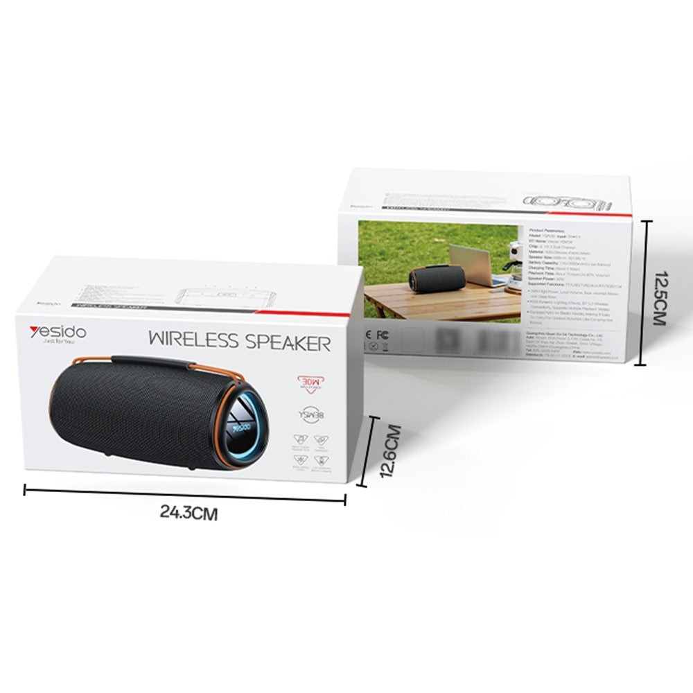 YESIDO YSW38 Desktop Bluetooth-compatible Speaker 30W High Power RGB Lighting Multi Mode Wireless Subwoofer