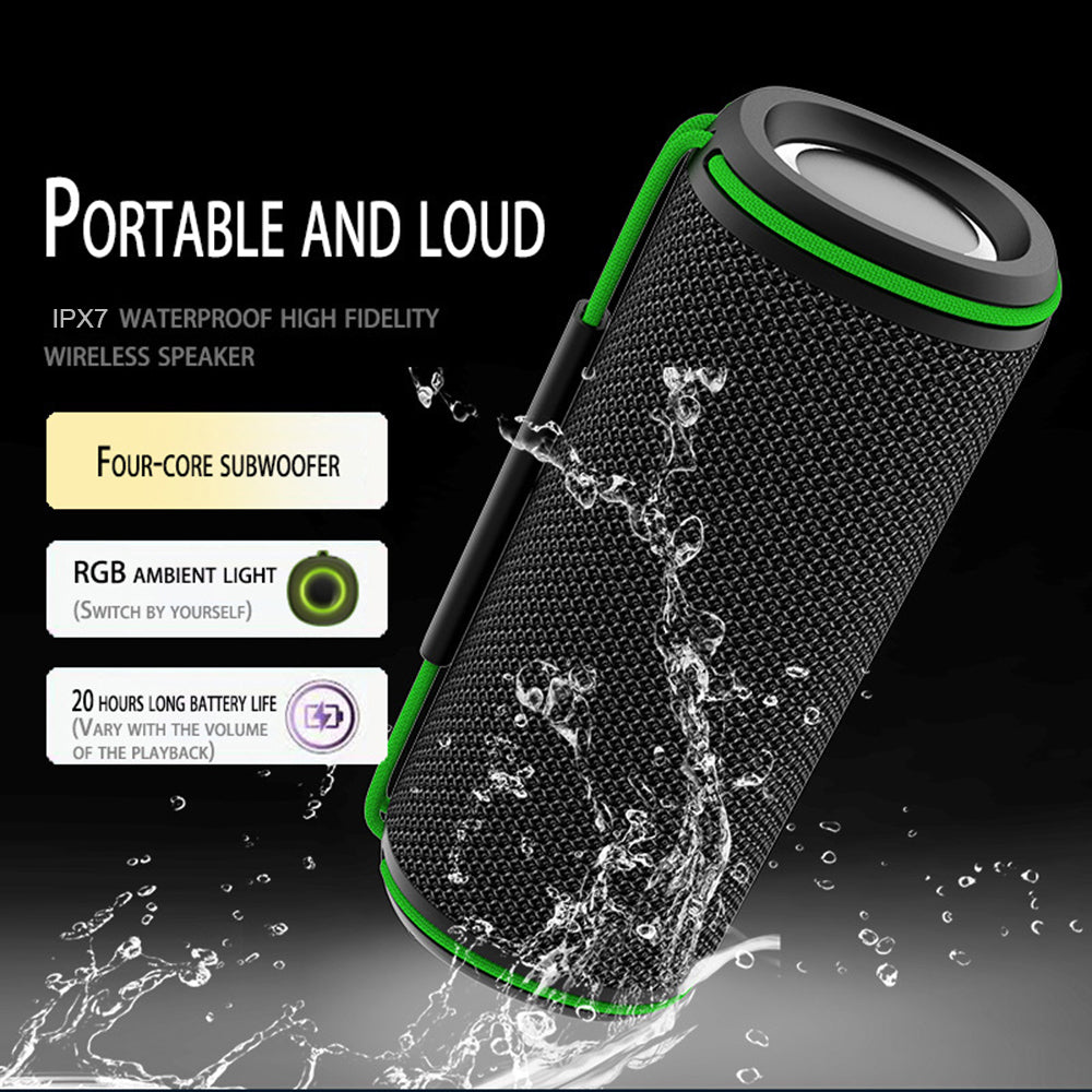H30 Waterproof Bluetooth-compatible Speaker 20W Dual Drivers Portable Outdoor RGB Subwoofer