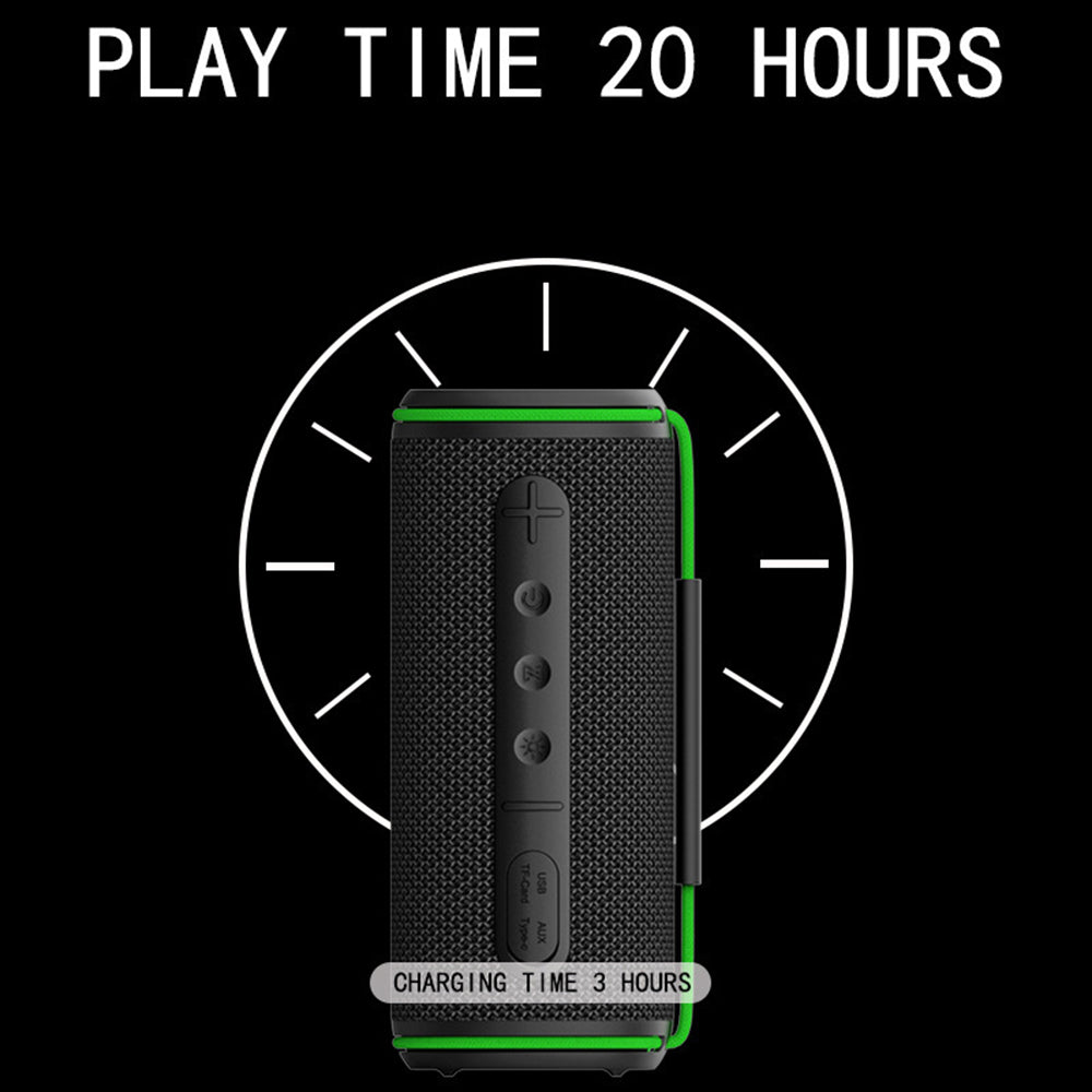 H30 Waterproof Bluetooth-compatible Speaker 20W Dual Drivers Portable Outdoor RGB Subwoofer