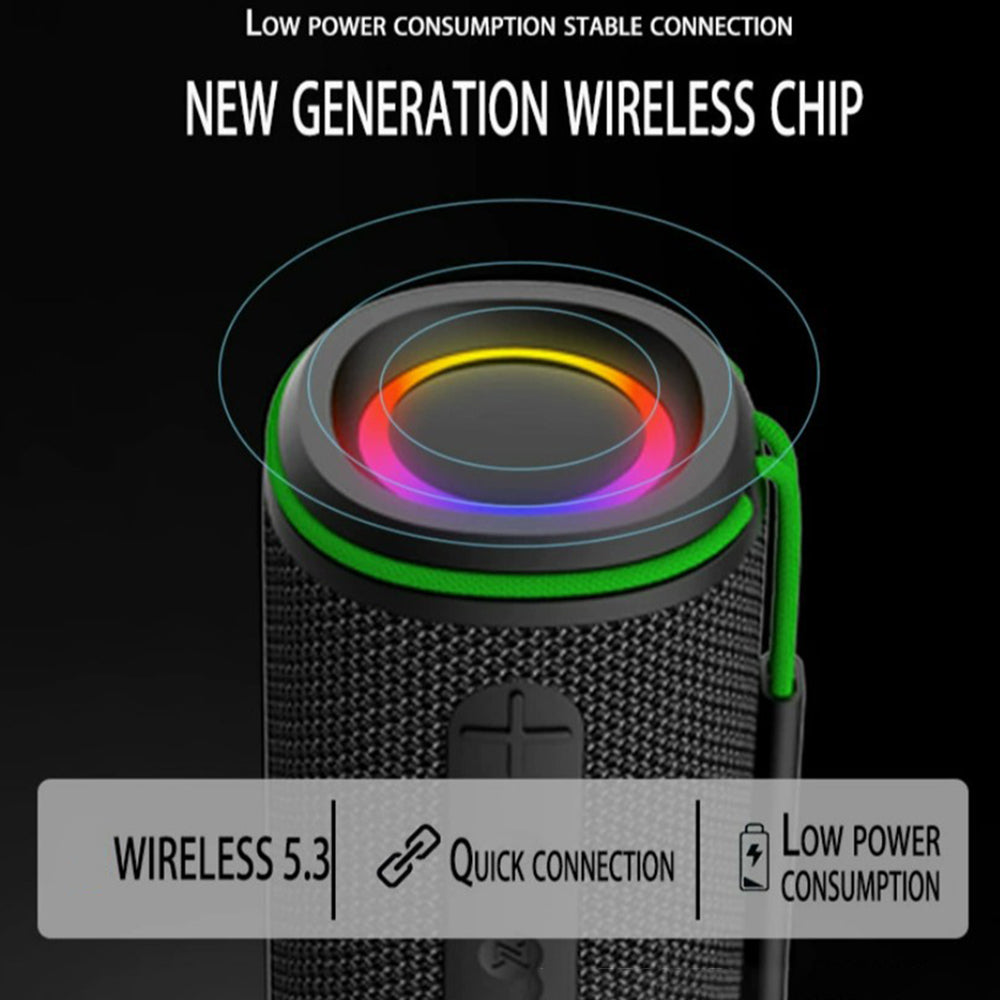 H30 Waterproof Bluetooth-compatible Speaker 20W Dual Drivers Portable Outdoor RGB Subwoofer