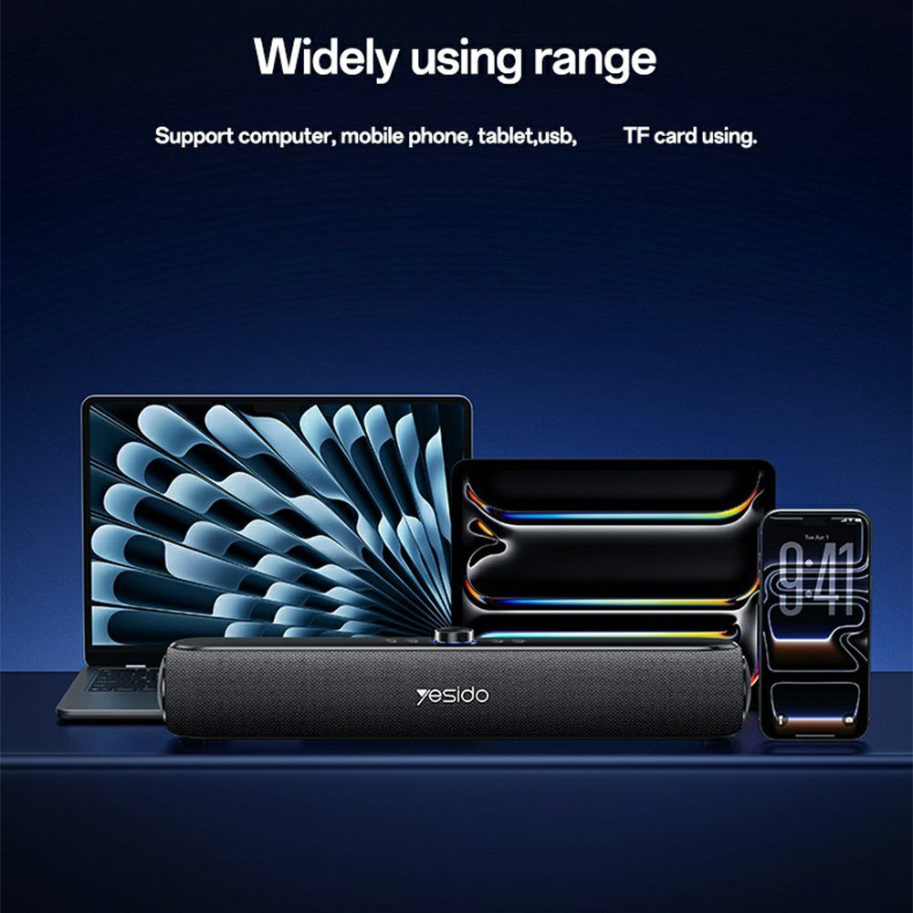 YESIDO YSW42 Wireless Bluetooth-compatible Speaker HiFi Sound Portable 20W Desktop Soundbar Support TF Card