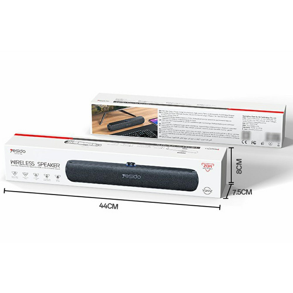 YESIDO YSW42 Wireless Bluetooth-compatible Speaker HiFi Sound Portable 20W Desktop Soundbar Support TF Card
