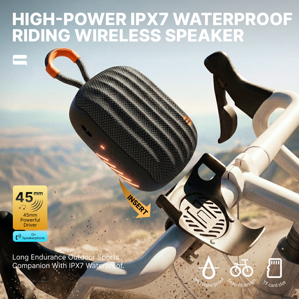 CS23 Plus Bluetooth-compatible Speaker for Bike Motorcycle IPX7 Waterproof Outdoor Cycling Subwoofer with RGB Light