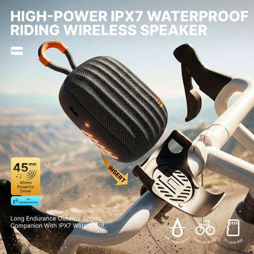 CS23 Plus Bluetooth-compatible Speaker for Bike Motorcycle IPX7 Waterproof Outdoor Cycling Subwoofer with RGB Light