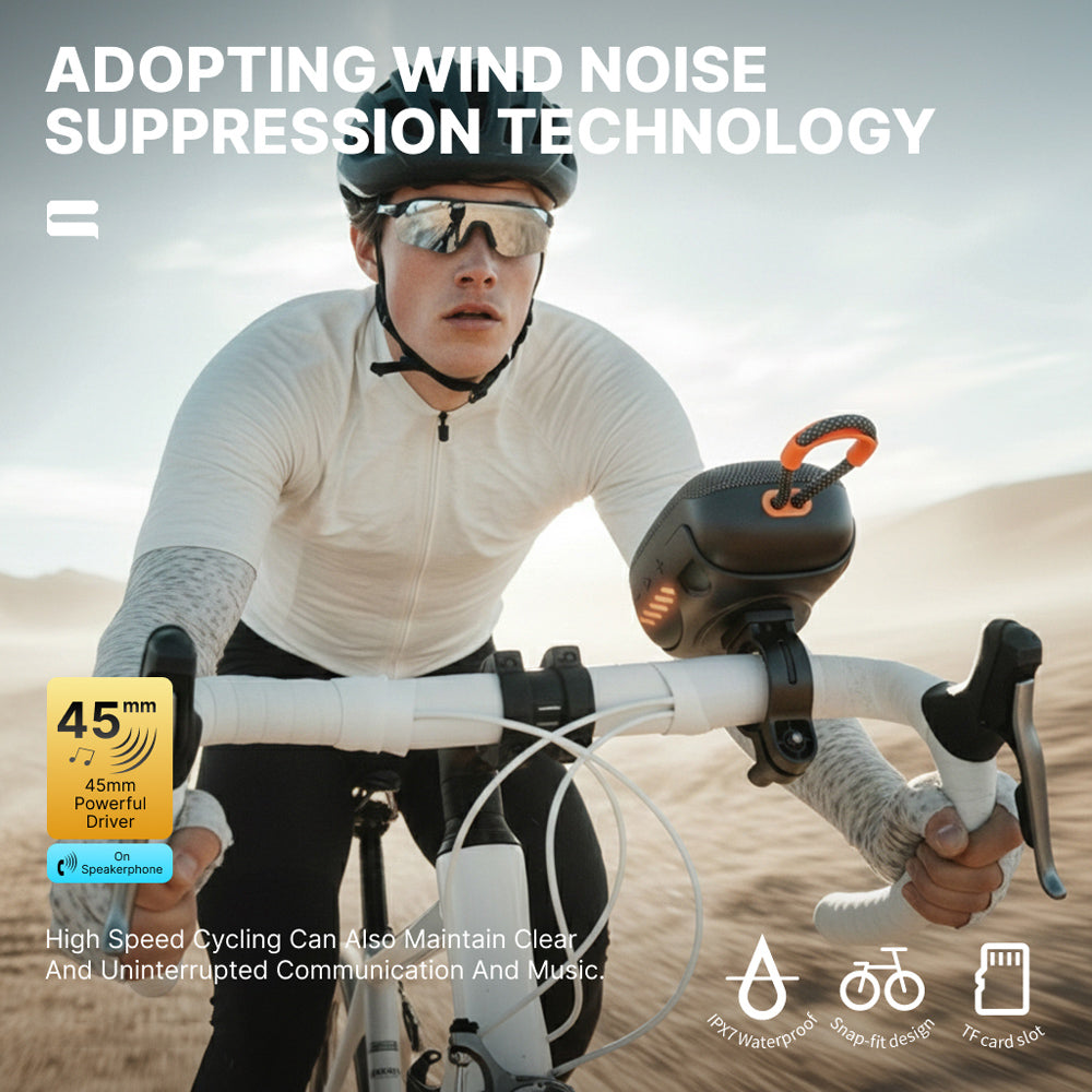 CS23 Plus Bluetooth-compatible Speaker for Bike Motorcycle IPX7 Waterproof Outdoor Cycling Subwoofer with RGB Light