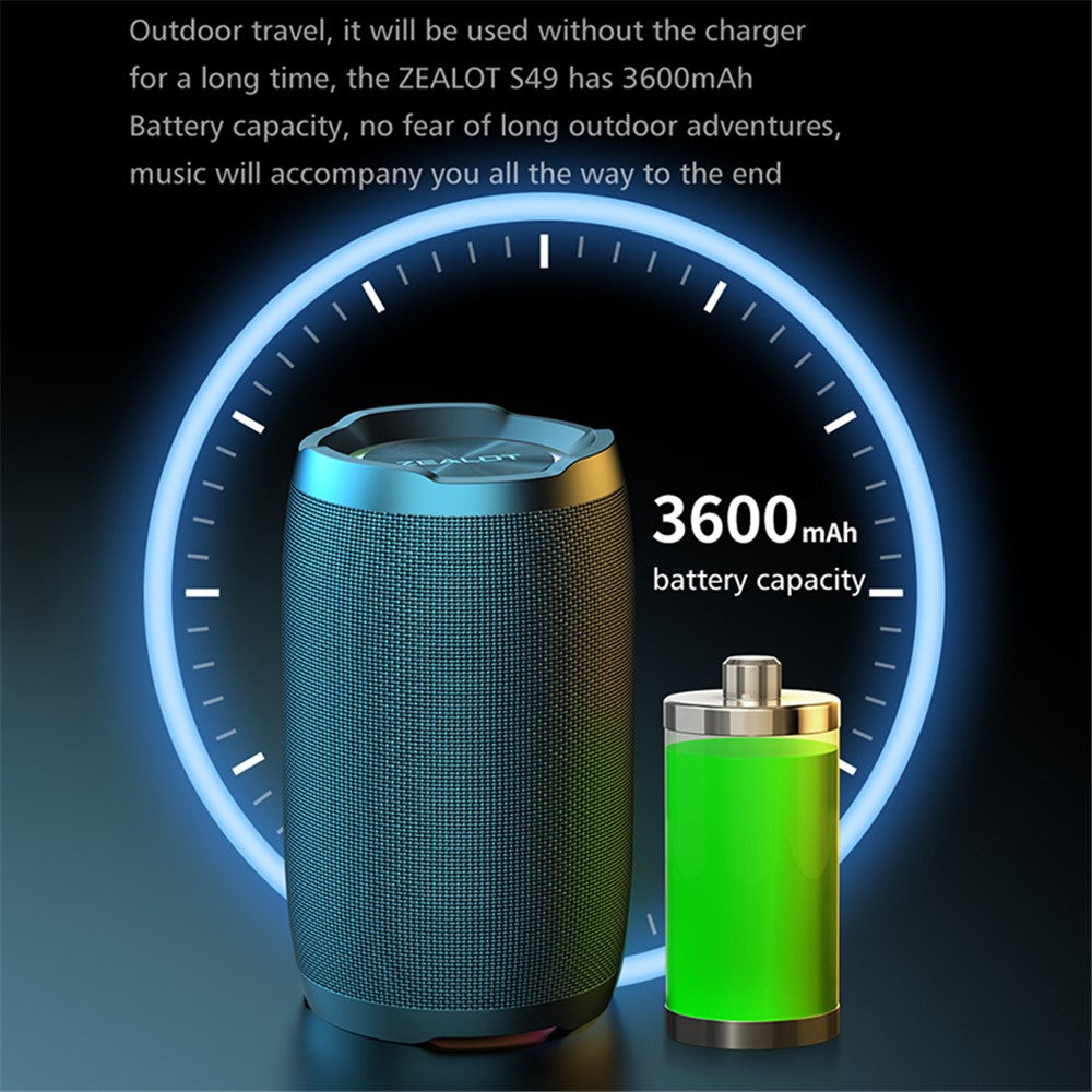 ZEALOT S49 Portable Rechargeable Bluetooth-compatible Speaker 20W Waterproof Heavy Bass Wireless Music Subwoofer