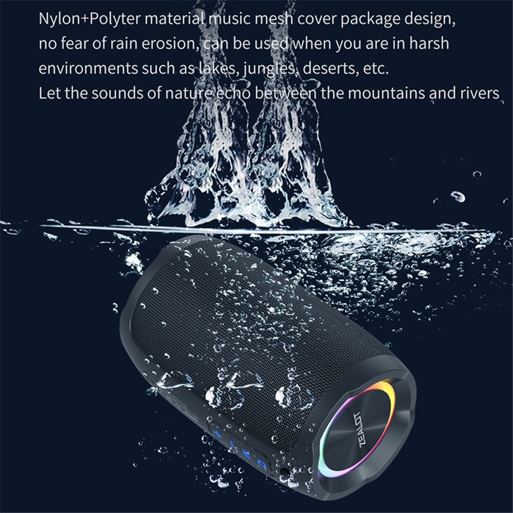 ZEALOT S49 Portable Rechargeable Bluetooth-compatible Speaker 20W Waterproof Heavy Bass Wireless Music Subwoofer