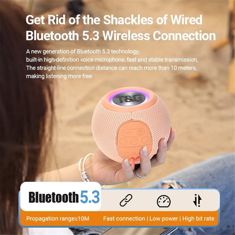 T&G TG337 Portable Speaker Wireless Bluetooth-compatible 3D Stereo Subwoofer Waterproof Outdoor Loudspeaker with Lanyard