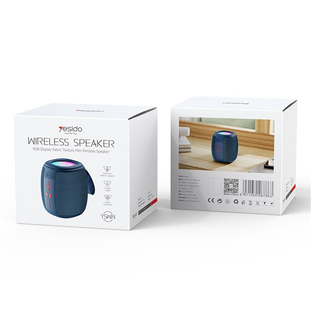 YESIDO YSW14 Portable Wireless Bluetooth-compatible Speaker RGB Light Subwoofer Support TF Card