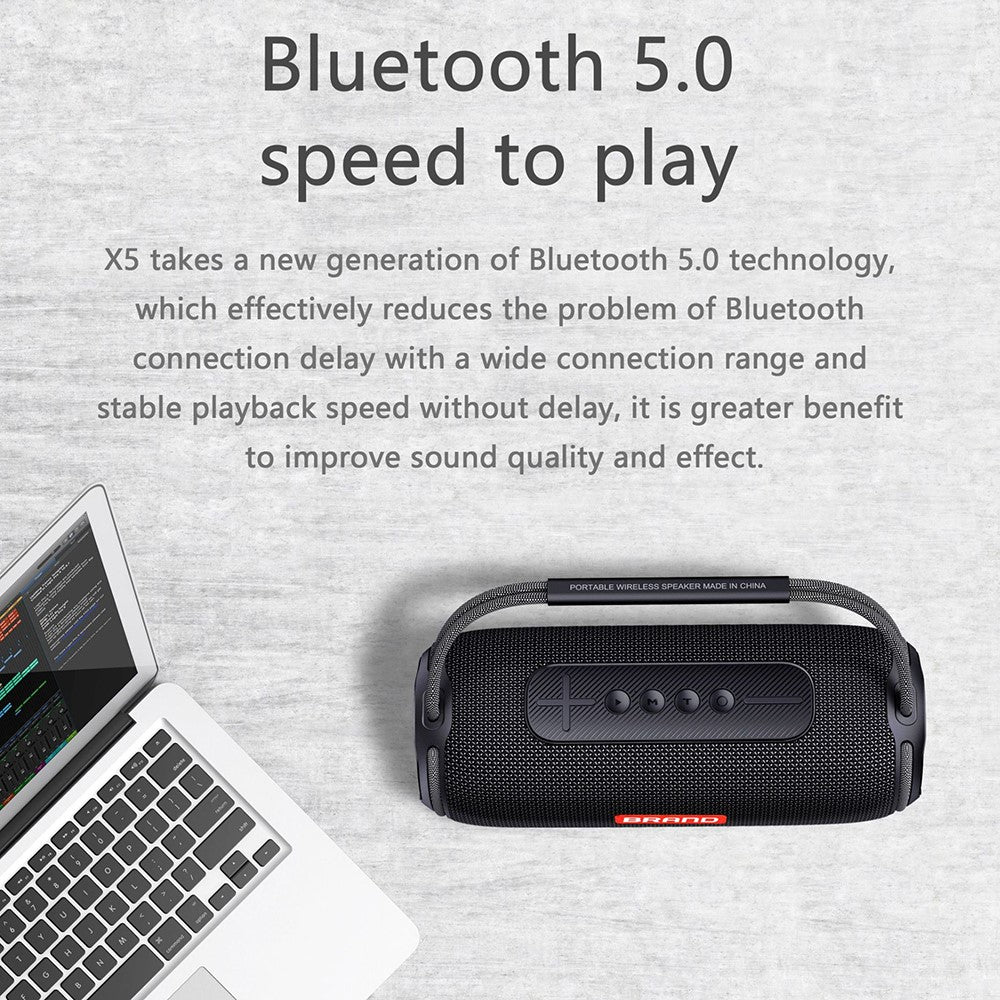 X5 Portable Rechargeable Bluetooth-compatible Speaker 40W Waterproof Outdoor TWS Wireless Stereo Subwoofer