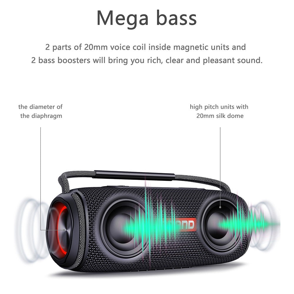 X5 Portable Rechargeable Bluetooth-compatible Speaker 40W Waterproof Outdoor TWS Wireless Stereo Subwoofer