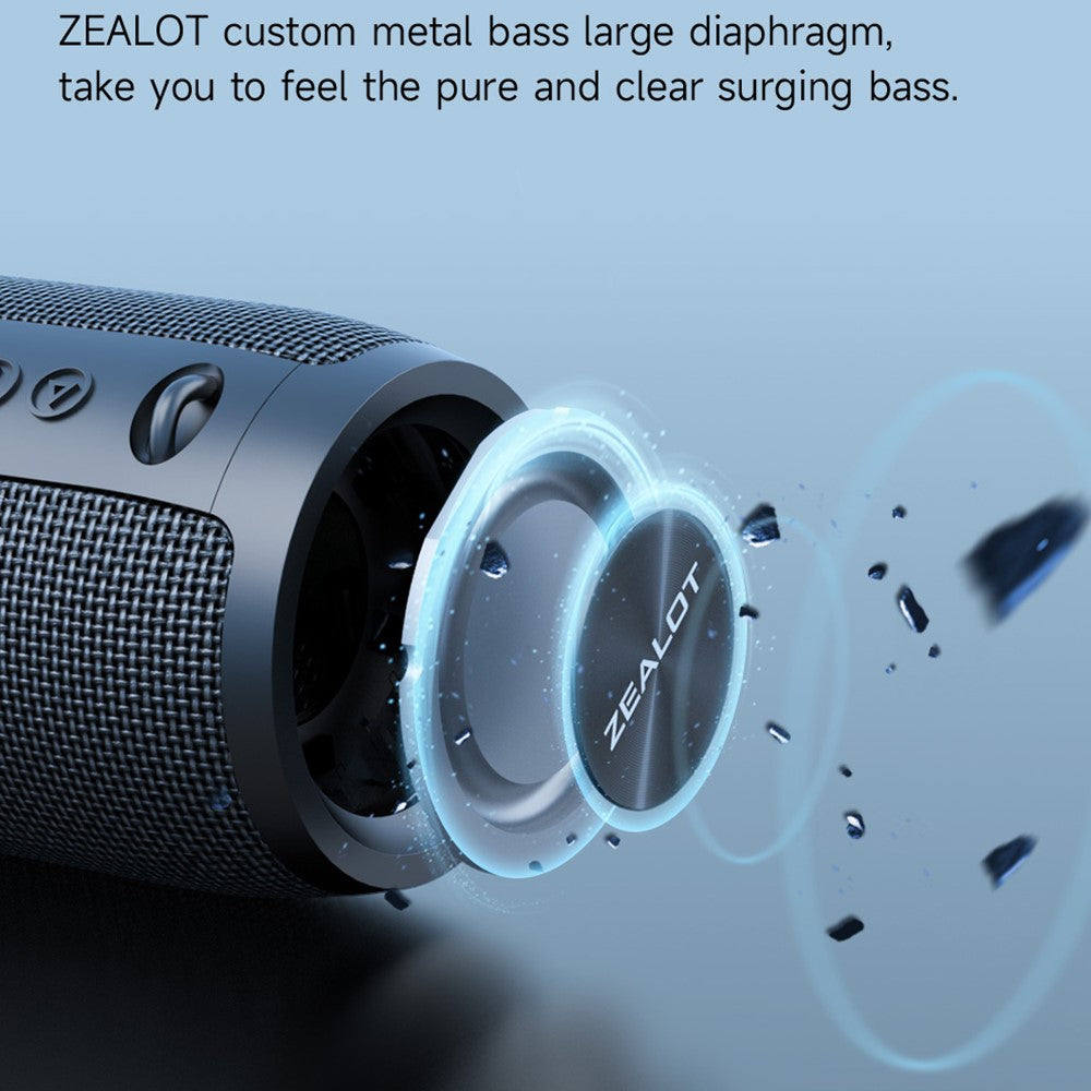ZEALOT S51Pro 40W Bluetooth-compatible Speaker IPX5 Waterproof 3D Stereo Bass Portable Speaker with Lanyard