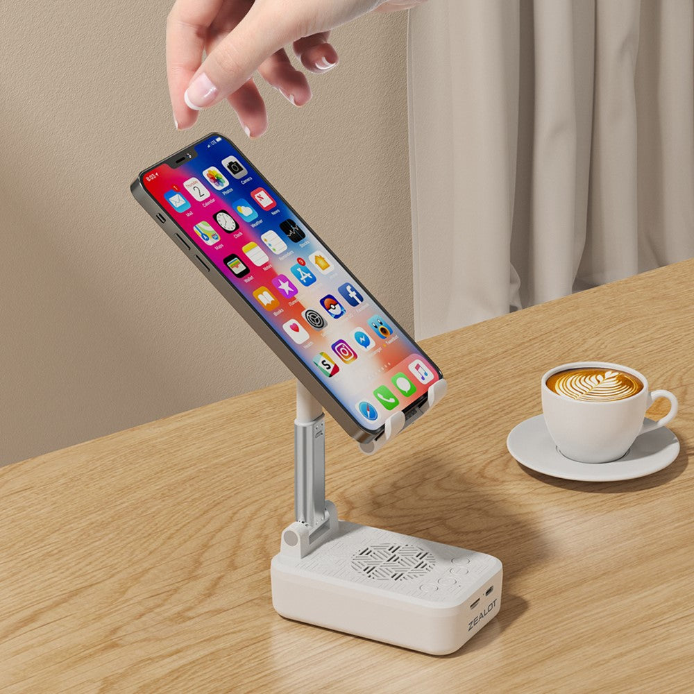 ZEALOT Z7 2-in-1 Portable Bluetooth-compatible Speaker Mobile Phone Holder Folding Bracket, Support TF Card