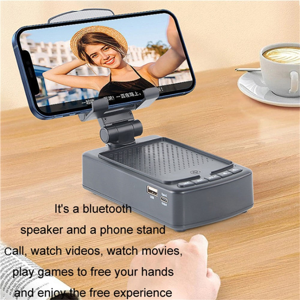 3-in-1 Cell Phone Stand Power Bank with Sound Bluetooth-compatible Speaker for Home, Office, Outdoor