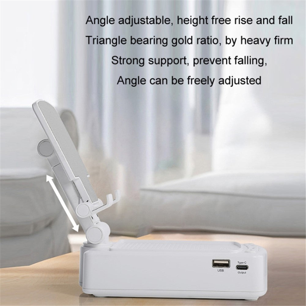3-in-1 Cell Phone Stand Power Bank with Sound Bluetooth-compatible Speaker for Home, Office, Outdoor