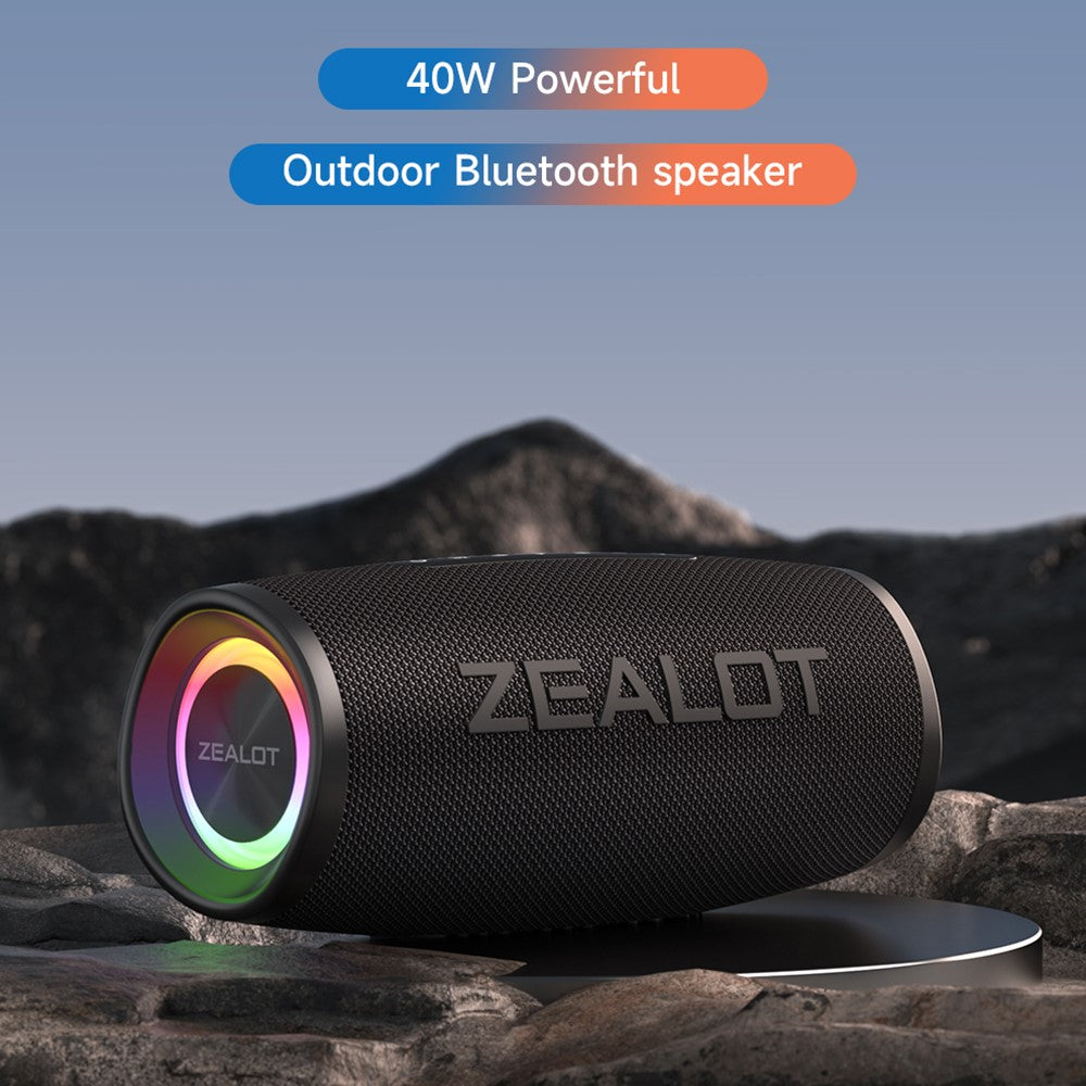 ZEALOT S56 40W Outdoor Bluetooth-Compatible Speaker IP67 Waterproof Bass Audio Subwoofer Wireless Speaker