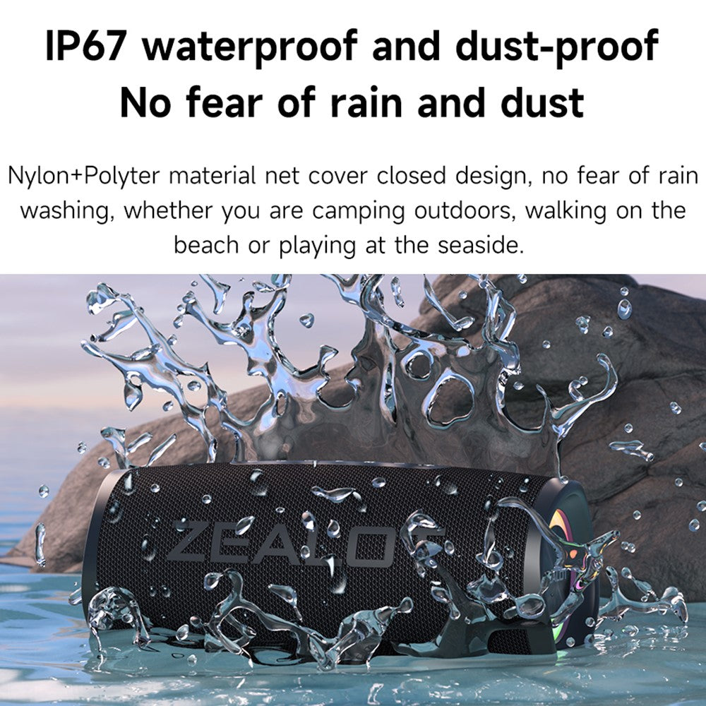 ZEALOT S56 40W Outdoor Bluetooth-Compatible Speaker IP67 Waterproof Bass Audio Subwoofer Wireless Speaker
