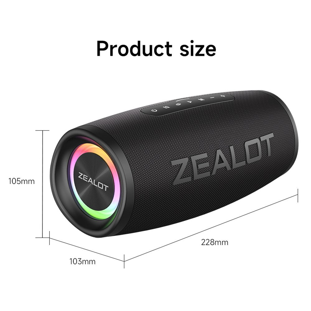 ZEALOT S56 40W Outdoor Bluetooth-Compatible Speaker IP67 Waterproof Bass Audio Subwoofer Wireless Speaker