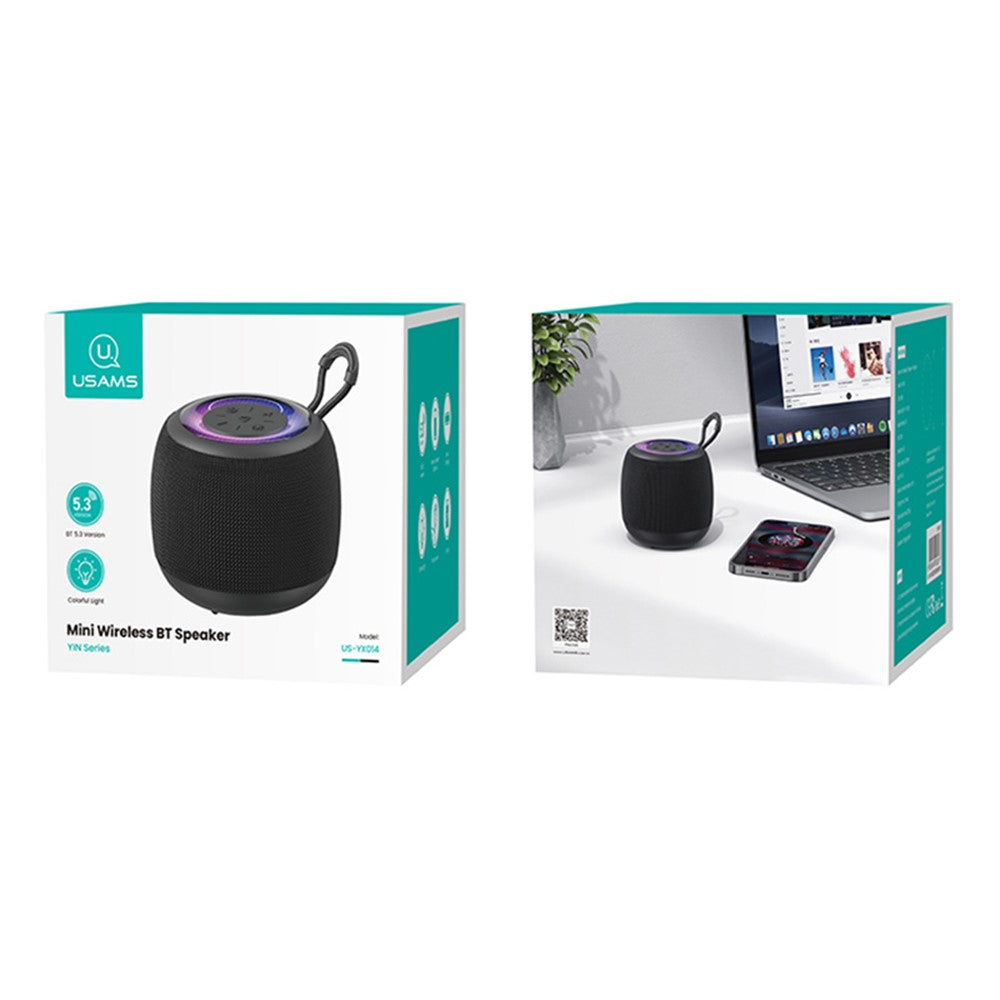USAMS US-YX014 YIN Series Portable TWS Bluetooth-compatible Speaker Mini Wireless Subwoofer with Colorful Light