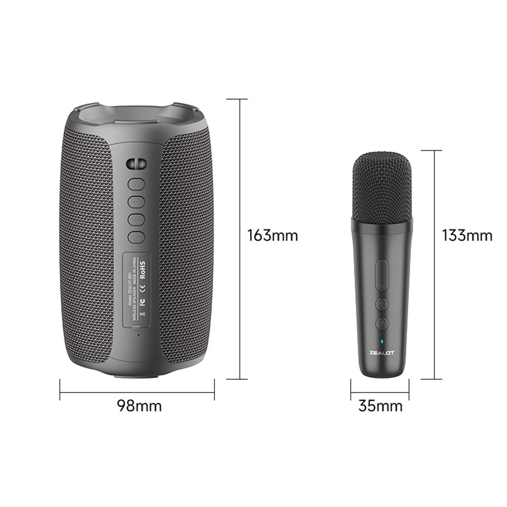 ZEALOT S61 Bluetooth-compatible Speaker Waterproof Outdoor Bass Sound Loudspeaker with 2 Mic