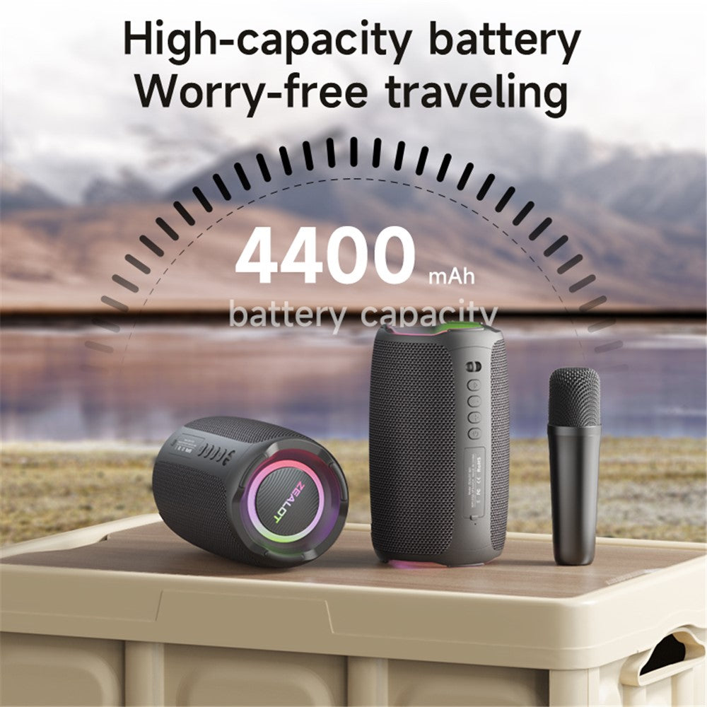 ZEALOT S61 Bluetooth-compatible Speaker Waterproof Outdoor Bass Sound Loudspeaker with 2 Mic