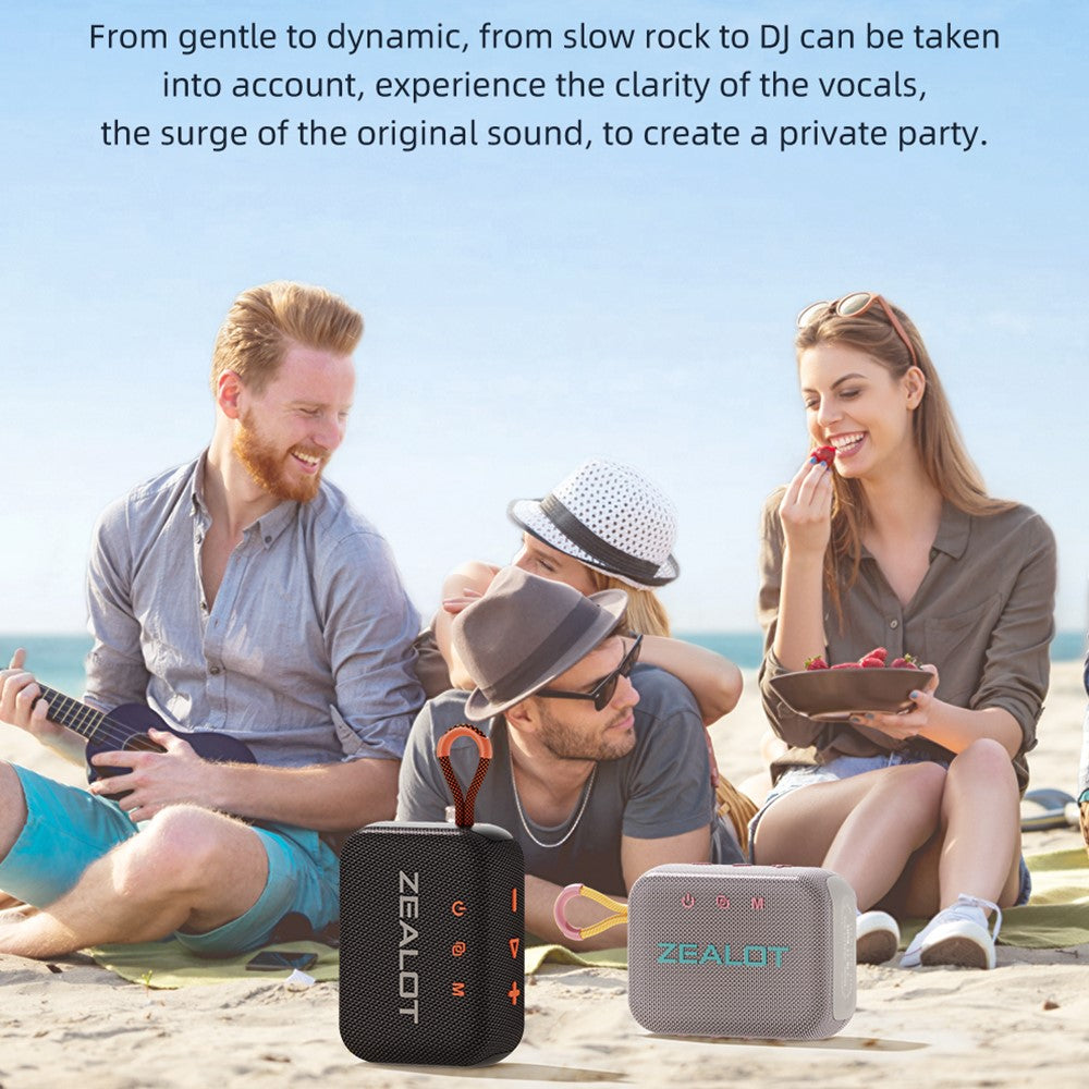 ZEALOT S75 Portable Bluetooth-compatible Speaker IPX6 Waterproof True Wireless Stereo Subwoofer