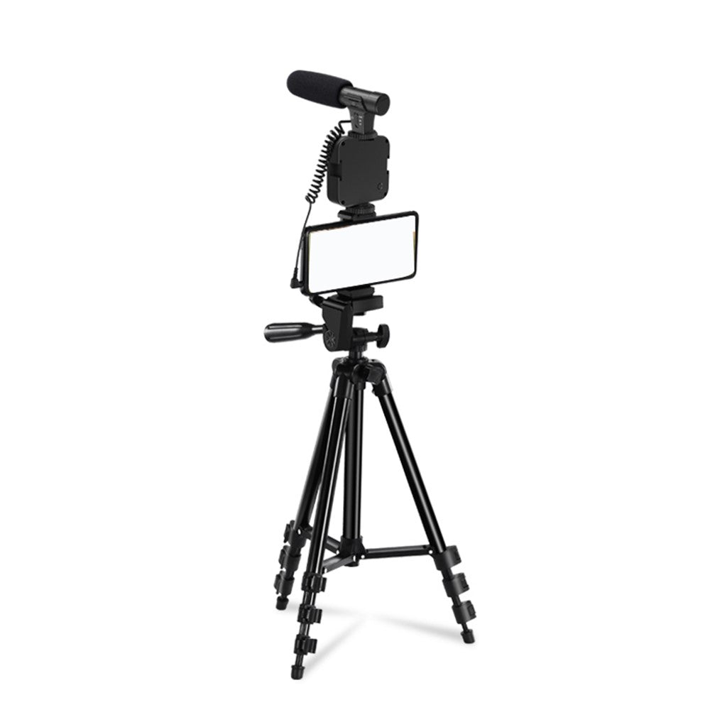 K-05LM Vlogging Kit with Microphone 36 LED Light Bluetooth-compatible Remote Smart Phone Holder Tripod