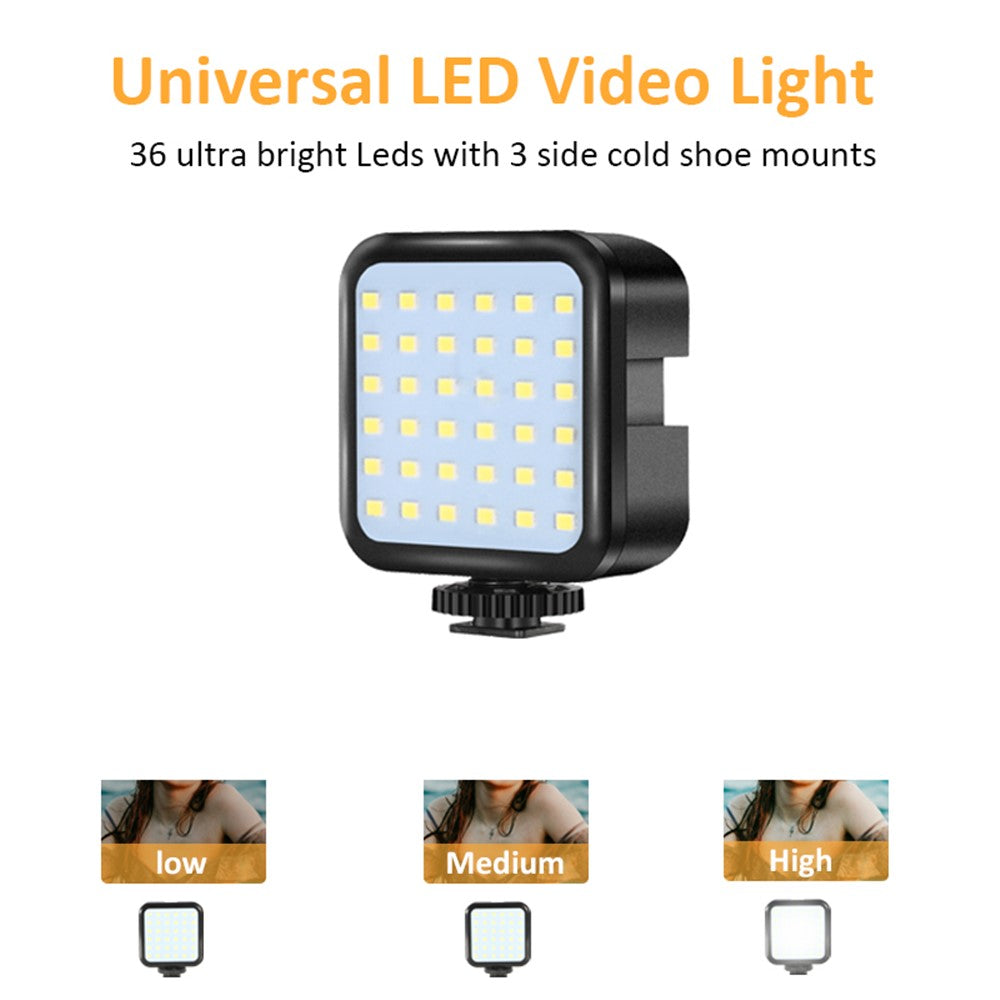 K-05LM Vlogging Kit with Microphone 36 LED Light Bluetooth-compatible Remote Smart Phone Holder Tripod